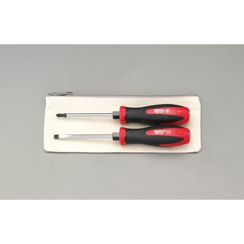 エスコ EA557DE-10 2本組［＋-]ドライバー(貫通柄・手元六角) 1個（ご注文単位1個）【直送品】