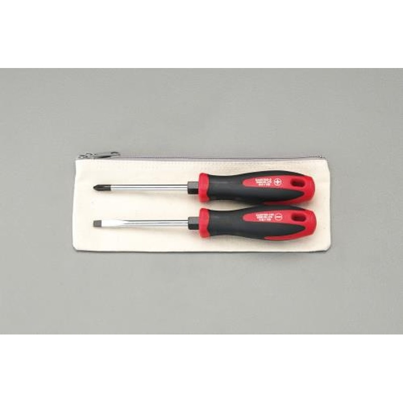 エスコ EA557DD-10 2本組［＋-]ドライバー(手元六角付) 1個（ご注文単位1個）【直送品】