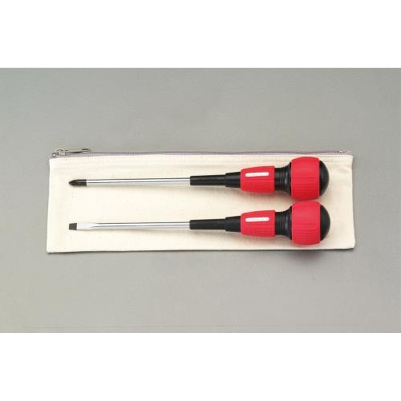 エスコ EA557AM-20 2本組［＋-]ドライバー(パワーグリップ電工) 1個（ご注文単位1個）【直送品】