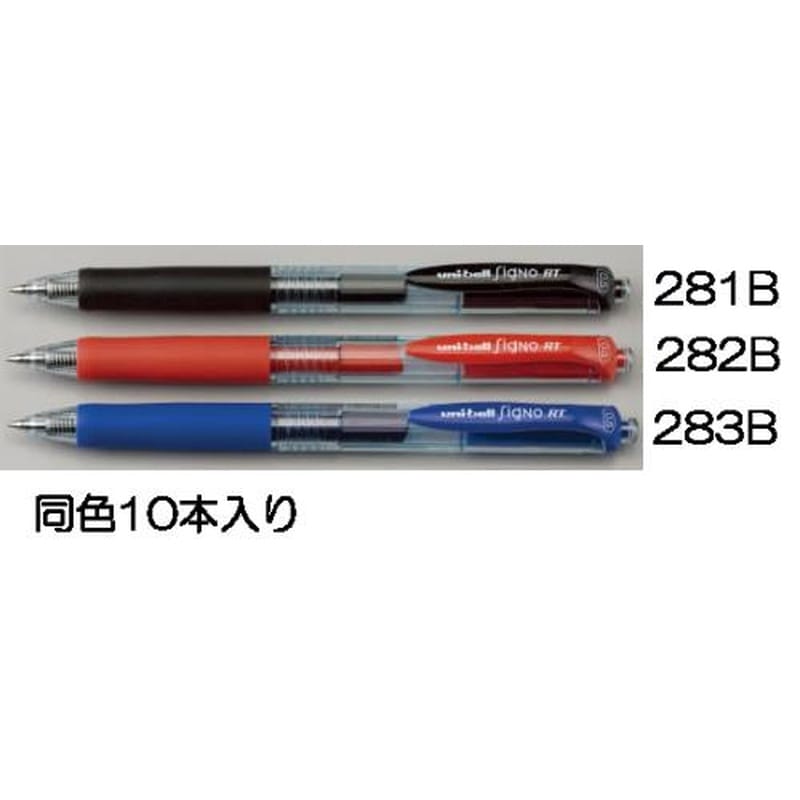 エスコ EA765MG-282B 0.5mmボールペン(赤・ゲルインク・ノック式/10本) 1個（ご注文単位1個）【直送品】