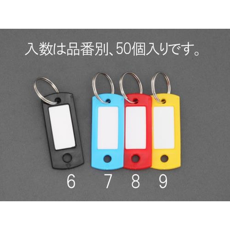 エスコ EA956VL-6 22x53mmネームタグ(ブラック/50個) 1個(ご注文単位1個)【直送品】