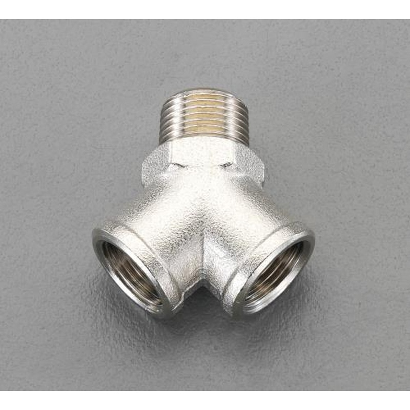 エスコ EA141CB-1 R1/8”xG1/8”Y型コネクター(真鍮製) 1個（ご注文単位1個）【直送品】