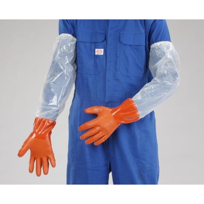 エスコ EA354GH-17[L/650mm]手袋(腕カバー付・滑止/塩化ビニール) 1個（ご注文単位1個）【直送品】