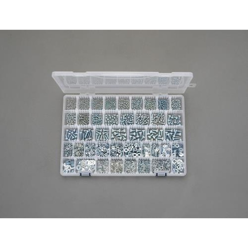 エスコ EA949AF-24 M2-M6鍋頭小ねじ・ナット・ワッシャーセット(ユニクロメッキ) 1個（ご注文単位1個）【直送品】