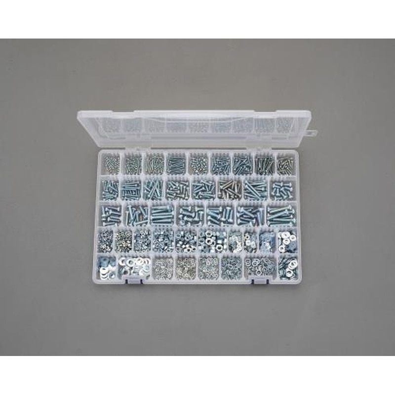 エスコ EA949AF-25 M2-M6鍋頭小ねじ・ナット・ワッシャーセット(ユニクロメッキ) 1個（ご注文単位1個）【直送品】