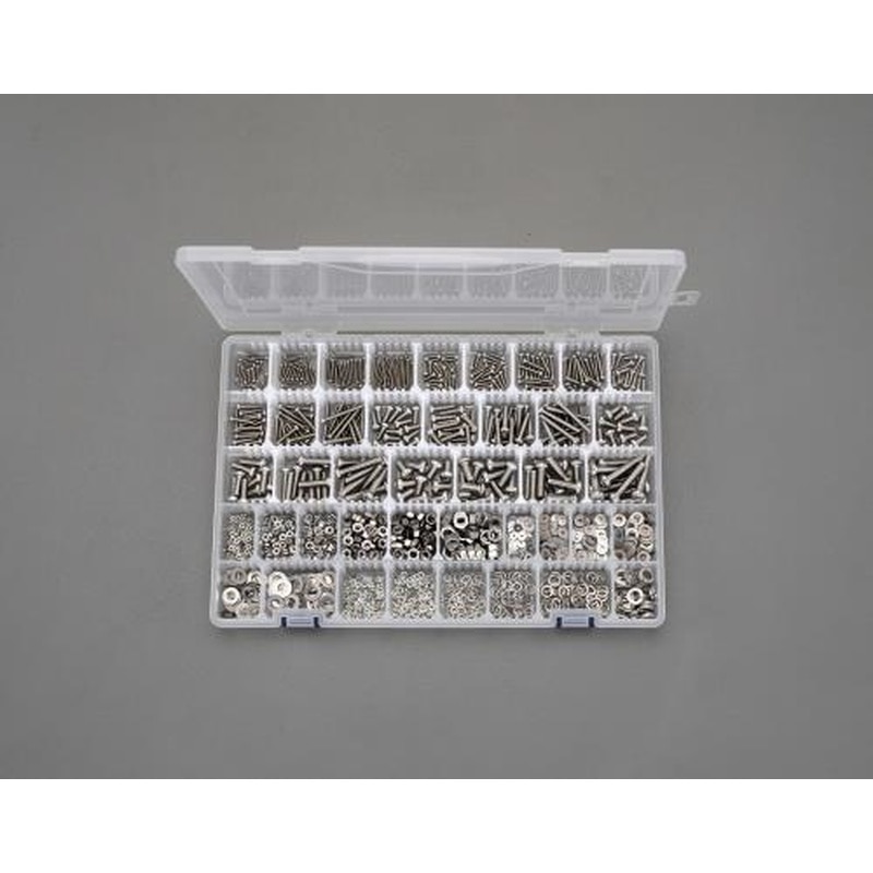 エスコ EA949AD-35 M2-M6鍋頭小ねじ・ナット・ワッシャーセット(ステンレス) 1個（ご注文単位1個）【直送品】