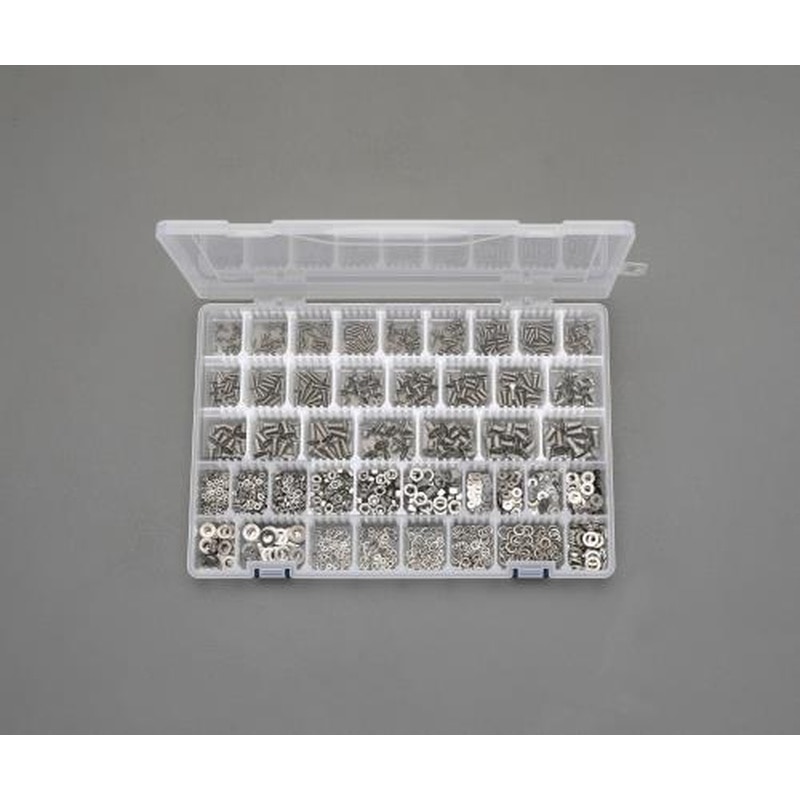 エスコ EA949AD-44 M2-M6皿頭小ねじ・ナット・ワッシャーセット(ステンレス) 1個（ご注文単位1個）【直送品】