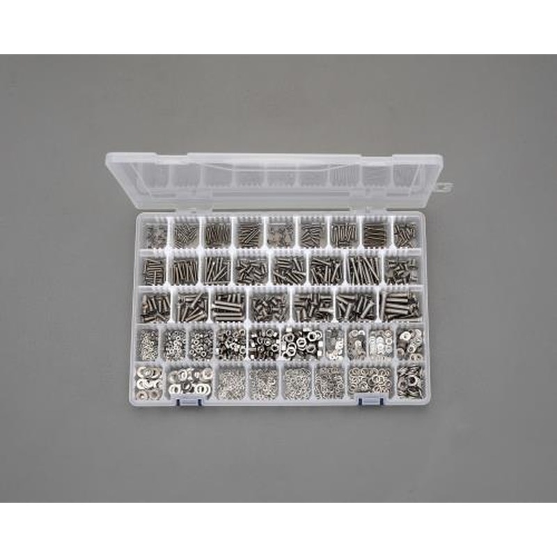 エスコ EA949AD-45 M2-M6皿頭小ねじ・ナット・ワッシャーセット(ステンレス) 1個（ご注文単位1個）【直送品】