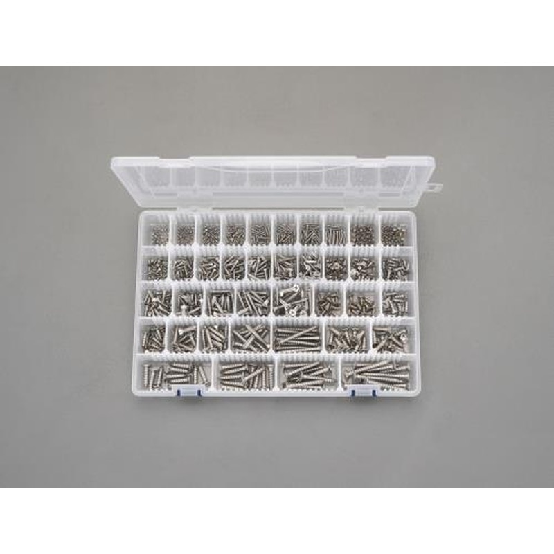 エスコ EA949AL-21 2-6mm皿頭タッピングビスセット(ステンレス製) 1個(ご注文単位1個)【直送品】