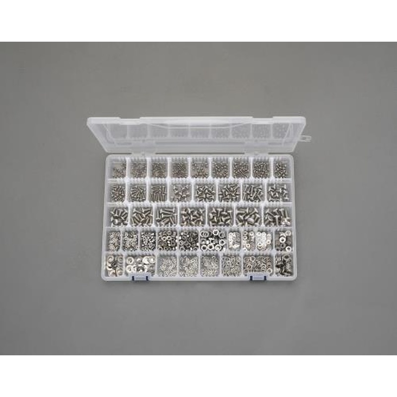 エスコ EA949AD-64 M2-M6バインド小ねじ・ナット・ワッシャーセット(ステンレス製) 1個(ご注文単位1個)【直送品】