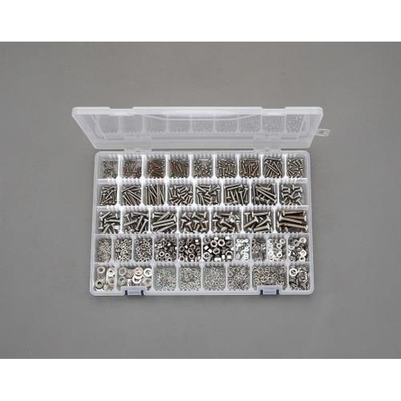 エスコ EA949AD-65 M2-M6バインド小ねじ・ナット・ワッシャーセット(ステンレス製) 1個(ご注文単位1個)【直送品】