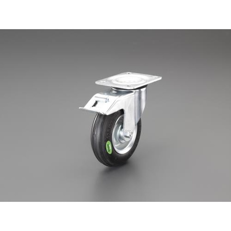 エスコ EA986GA-22 160mmキャスター(自在金具・ブレーキ付/ソフトラバー) 1個(ご注文単位1個)【直送品】