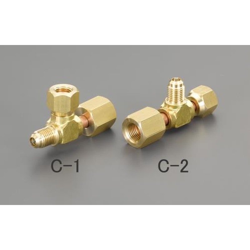 エスコ EA421C-2 F1/4”xF1/4”xF5/16”T型ゲージアダプター縦 1個（ご注文単位1個）【直送品】