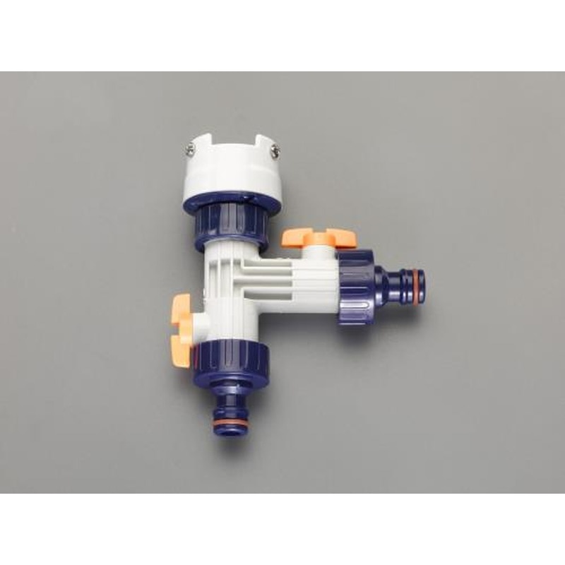 エスコ EA124LB-7 2方向コック付分岐口金 1個（ご注文単位1個）【直送品】