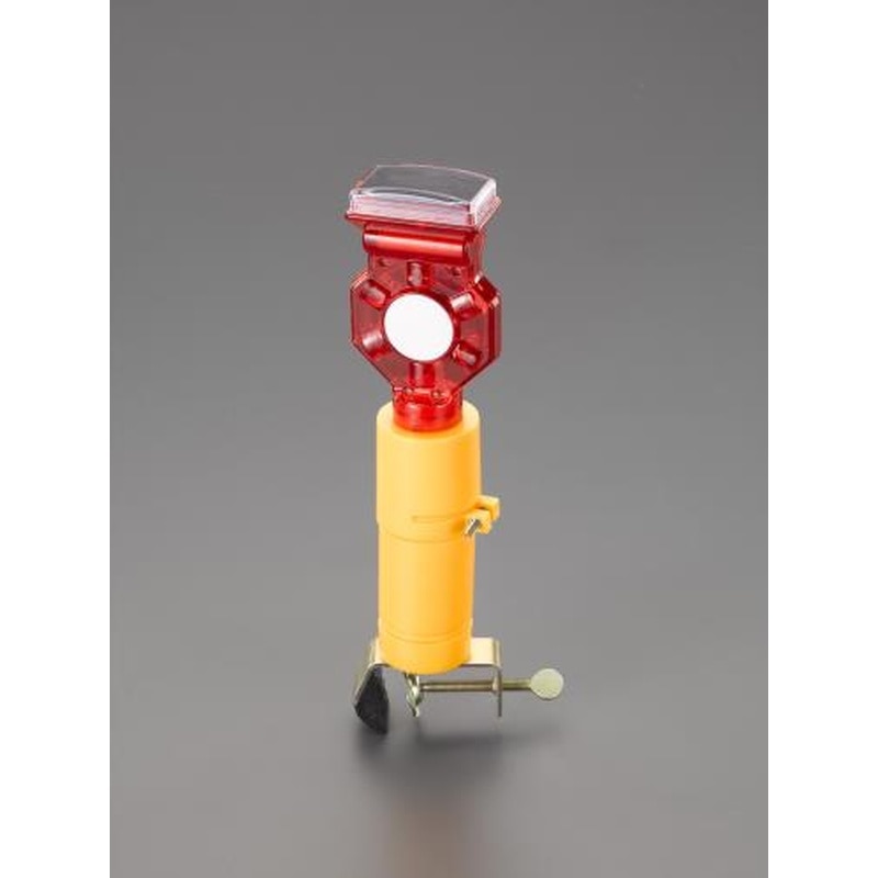 エスコ EA983FS-91 LED現場点滅灯(ソーラー充電・クランプ式/赤) 1個（ご注文単位1個）【直送品】