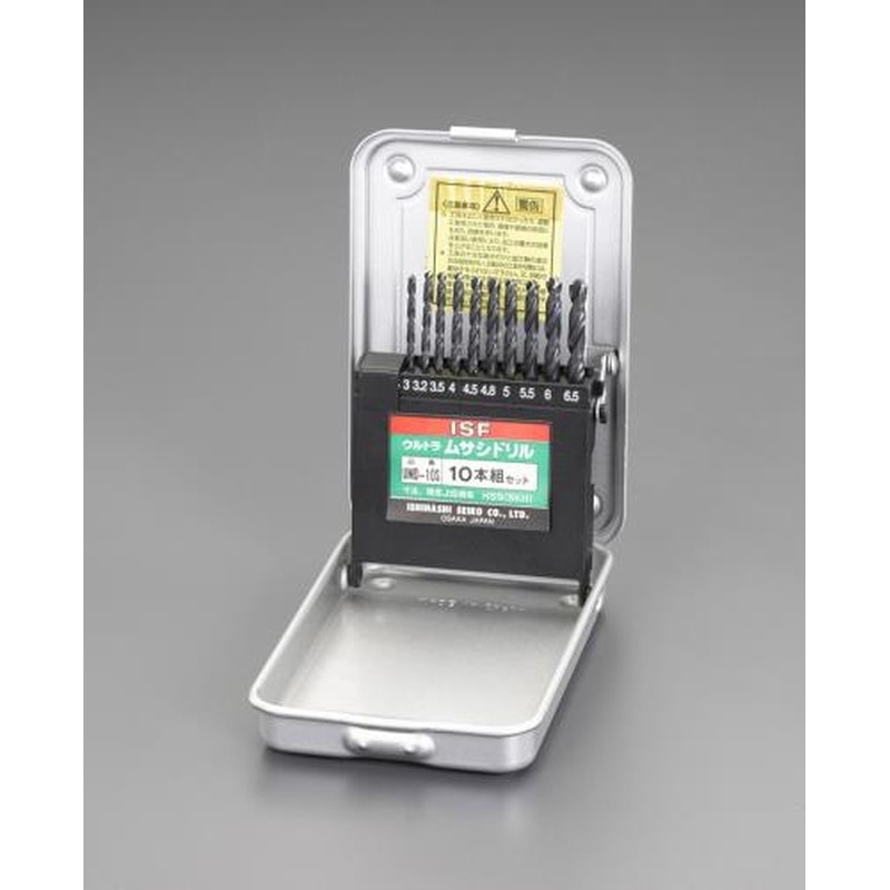 エスコ EA824BM-110 3.0x6.5mmドリルセット［真円・高耐久](10本組/HSS 1個（ご注文単位1個）【直送品】