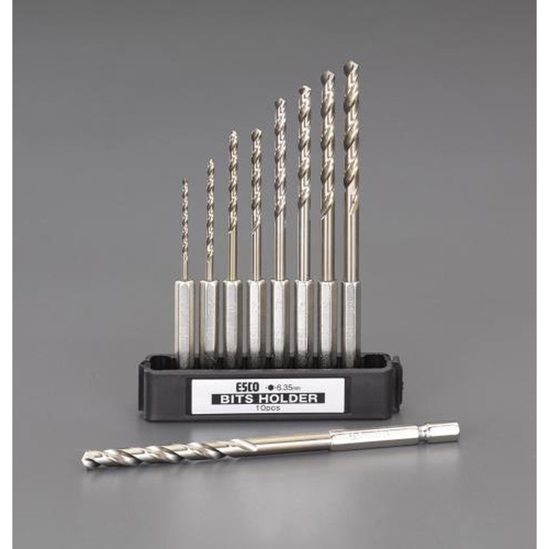 エスコ EA824BL-59 2.0-6.0mm9本組六角軸ショートドリルセット(CO-HSS) 1個（ご注文単位1個）【直送品】