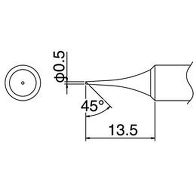 エスコ EA304HD-3 φ0.5mmこて先(EA304HD-50B・-50C用) 1個（ご注文単位1個）【直送品】