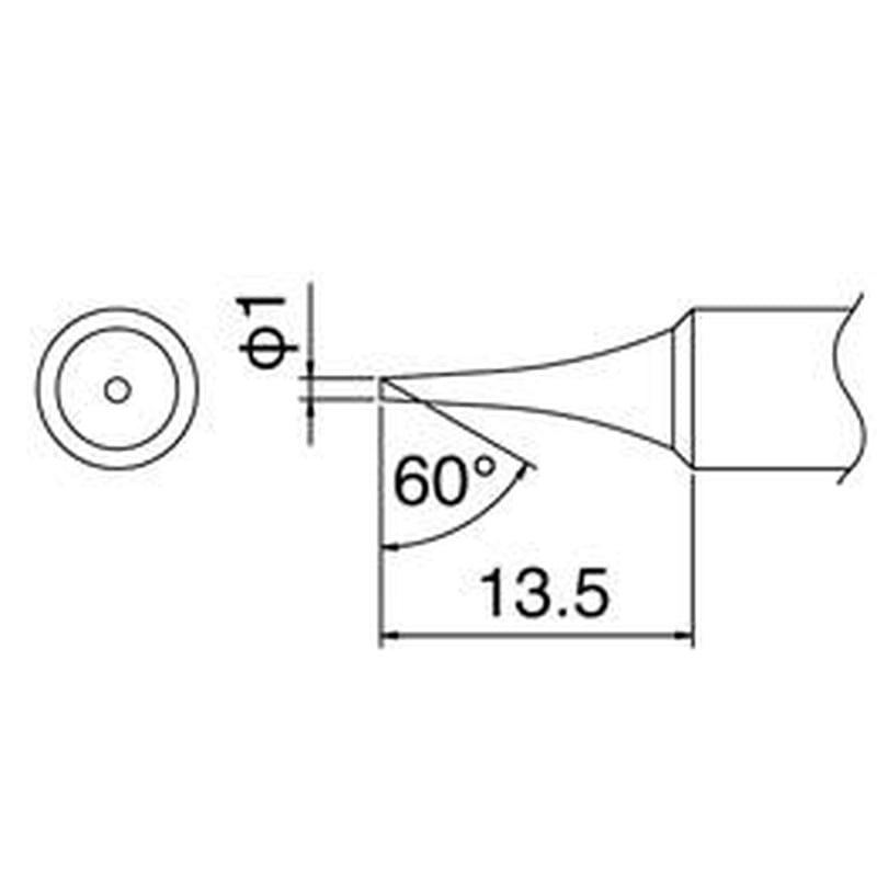 エスコ EA304HD-4 φ1.0mmこて先(EA304HD-50B・-50C用) 1個（ご注文単位1個）【直送品】