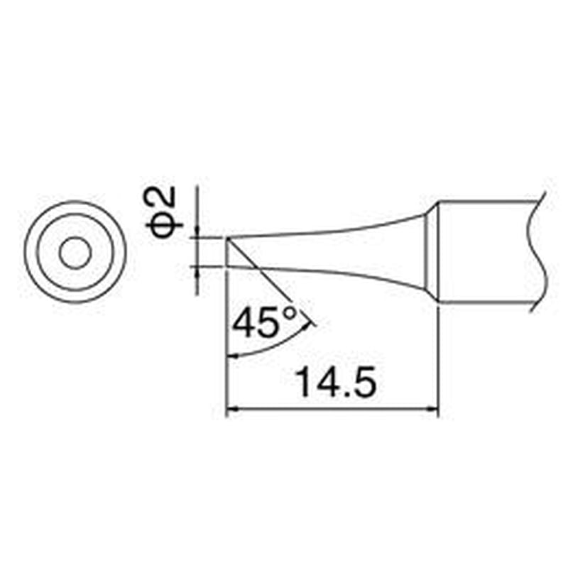 エスコ EA304HD-5 φ2.0mmこて先(EA304HD-50B・-50C用) 1個（ご注文単位1個）【直送品】