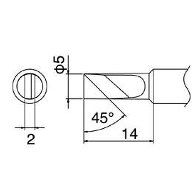 エスコ EA304HD-8 φ5.0mmこて先(EA304HD-50B・-50C用) 1個（ご注文単位1個）【直送品】
