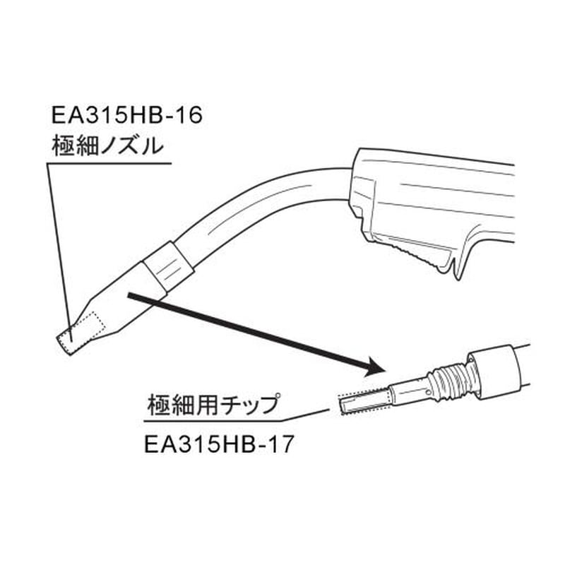 エスコ EA315HB-16 極細ノズル 1個(ご注文単位1個)【直送品】