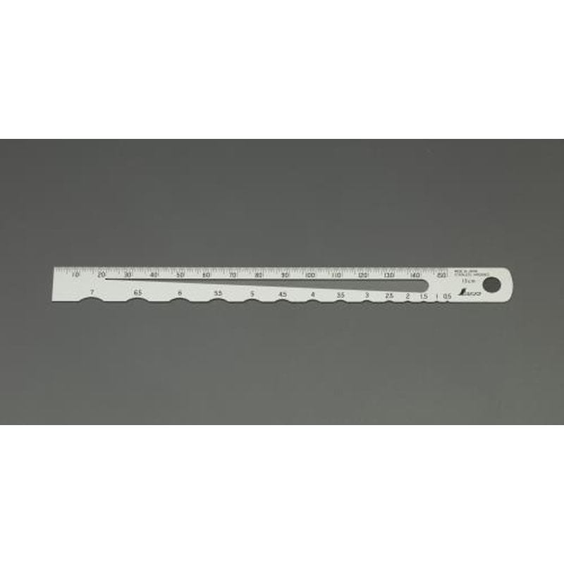 エスコ EA725SC-31 0.5-7.0mmラディアスゲージ(直径ゲージ・直尺付) 1個（ご注文単位1個）【直送品】