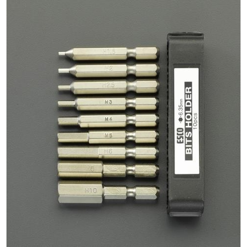 エスコ EA611BL-100 9本組/1.5-10mm［Hexagon]ドライバービット 1個（ご注文単位1個）【直送品】