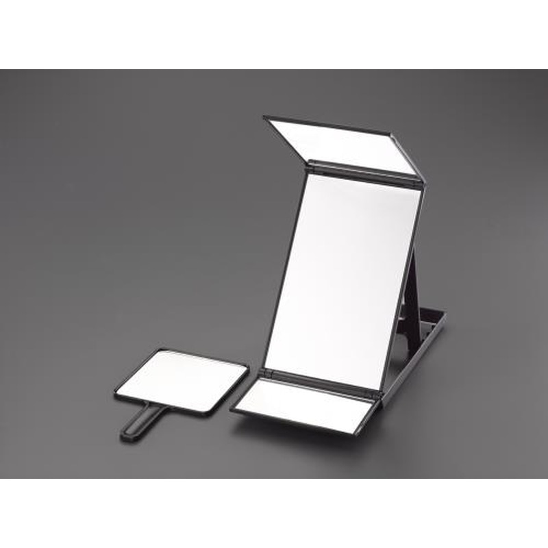 エスコ EA724YG-21 179x297mm三面ミラー(ハンドルミラー付) 1個(ご注文単位1個)【直送品】