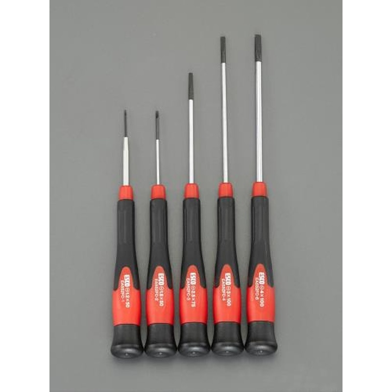 エスコ EA552FC 5本組［-]ドライバー(精密用) 1個（ご注文単位1個）【直送品】