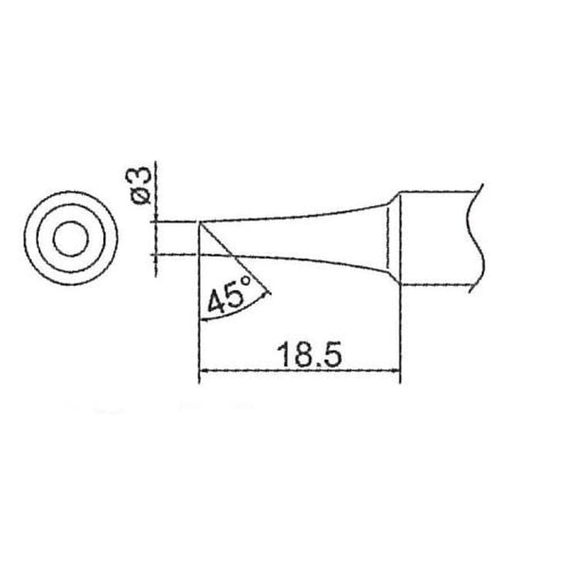 エスコ EA304HD-12 φ3.0mmこて先(EA304HD-47用) 1個（ご注文単位1個）【直送品】