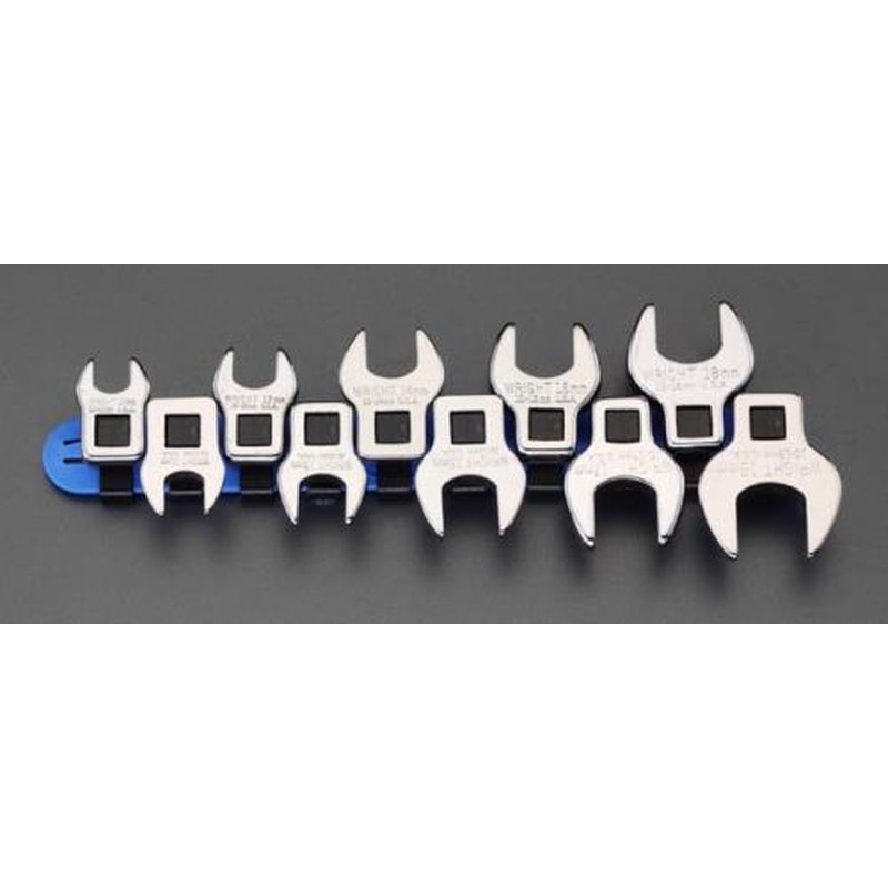 エスコ EA617AS-1 3/8”DR［CROWFOOT]スパナセット 1個（ご注文単位1個）【直送品】