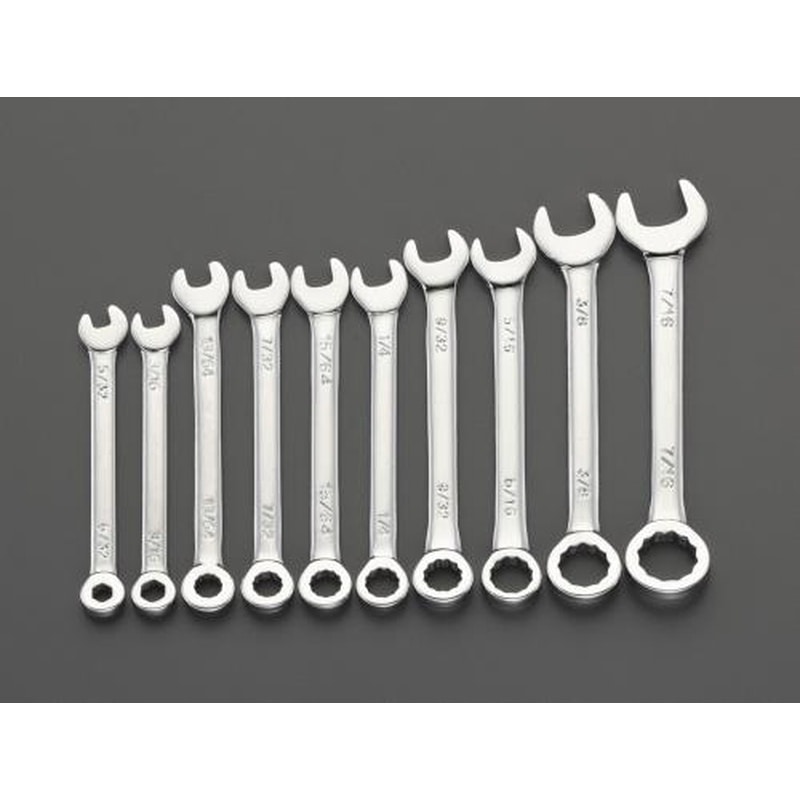 エスコ EA614BE-1 10本組/5/32”-7/16”片目片口スパナ 1個（ご注文単位1個）【直送品】