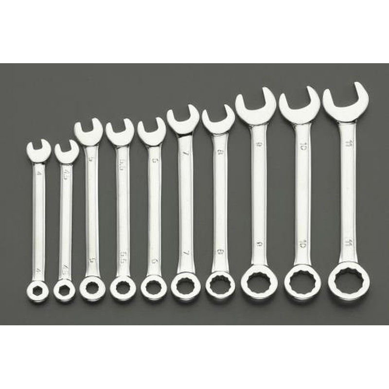 エスコ EA614BD-1 10本組/4-11mm片目片口スパナ 1個（ご注文単位1個）【直送品】