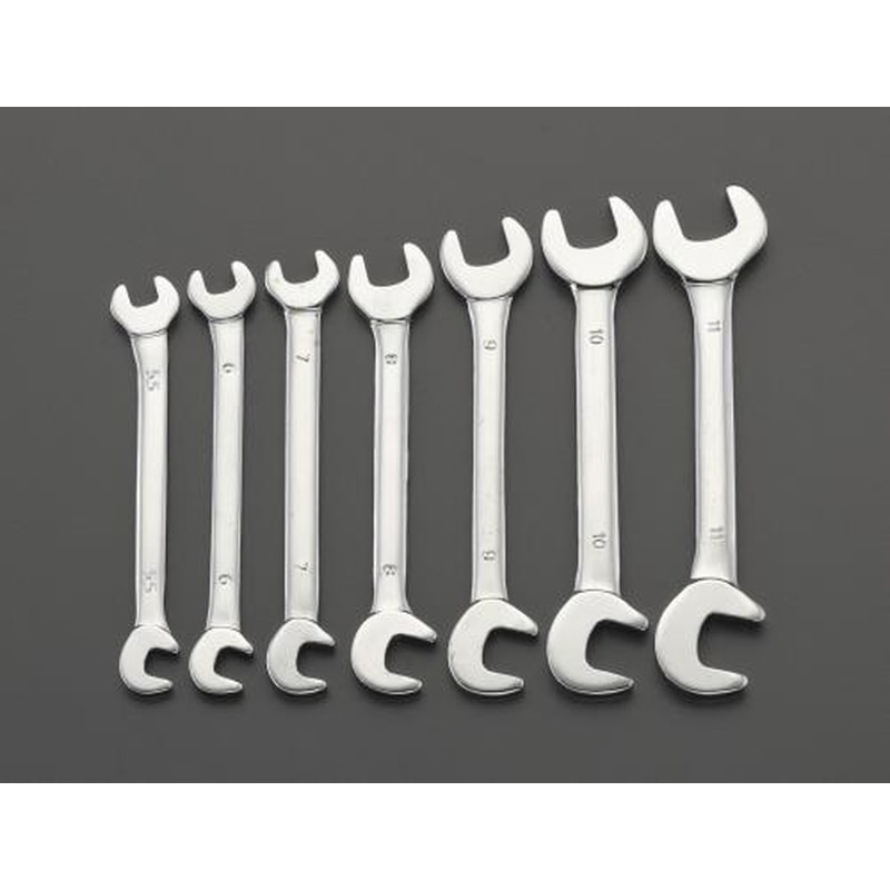 エスコ EA615AG-1 7本組/5.5-11mm両口スパナ(ダブルアングル) 1個（ご注文単位1個）【直送品】