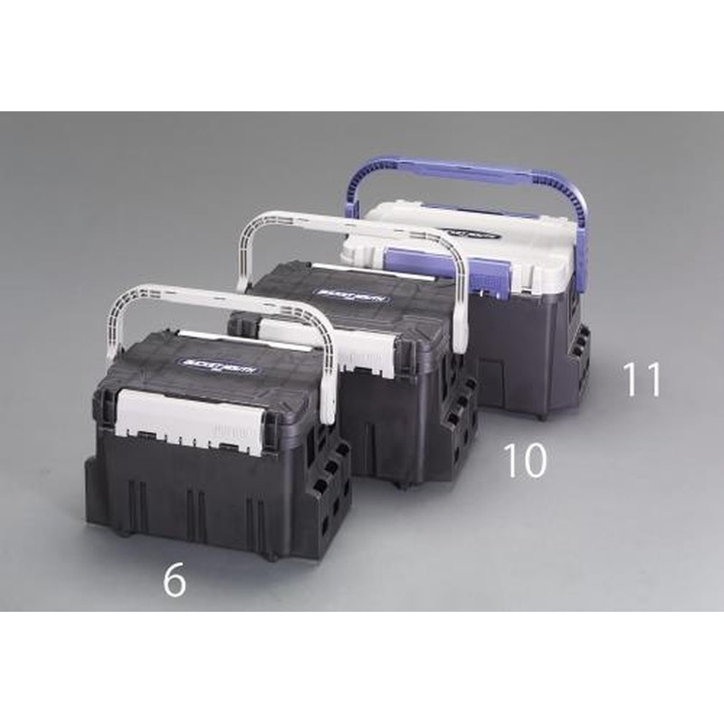 エスコ EA505MD-6 440x293x293mm収納ケース(ブラック) 1個（ご注文単位1個）【直送品】