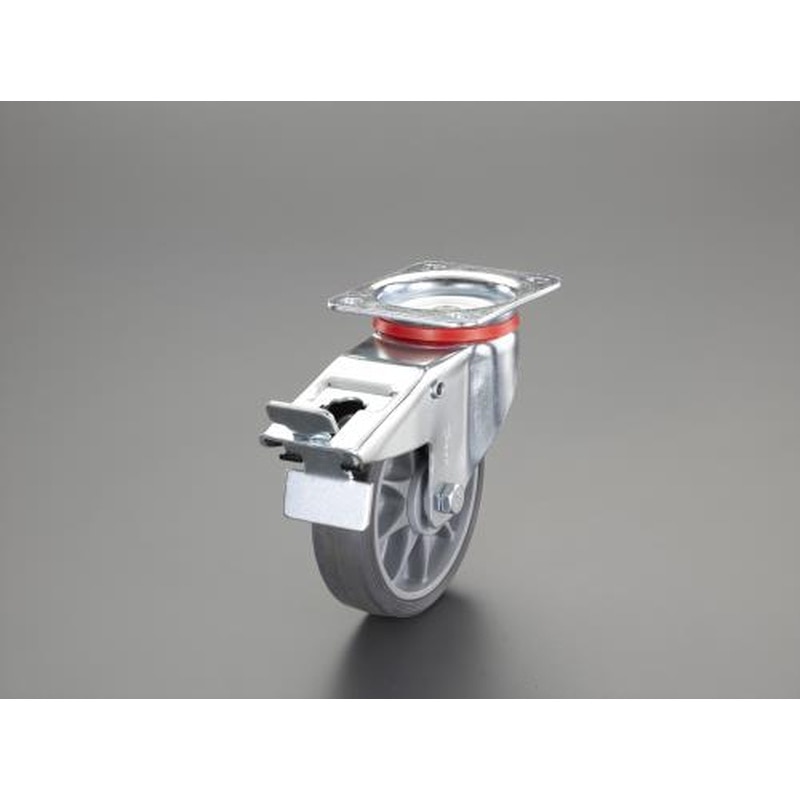 エスコ EA986PD-2 160mmキャスター(自在・カバー・後輪ブレーキ付) 1個（ご注文単位1個）【直送品】