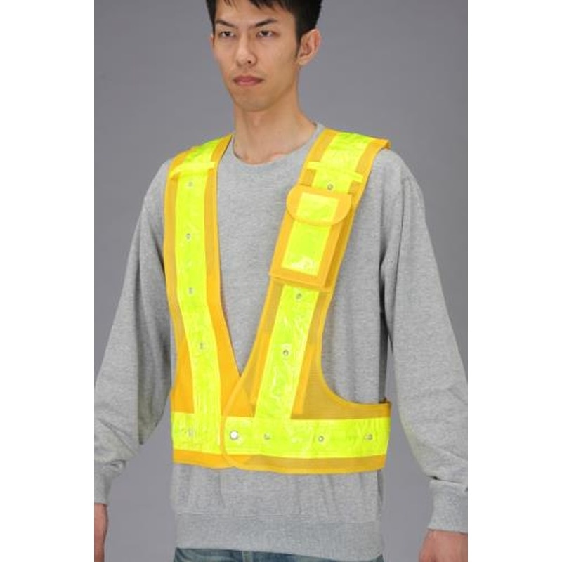 エスコ EA983R-71 安全ベスト・LED(黄/黄) 1個（ご注文単位1個）【直送品】