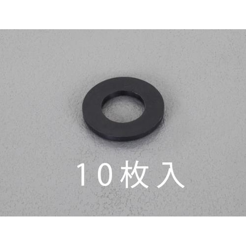 エスコ EA949ZB-103 M10/10.5x30x2.5mm平ワッシャー(TPR製/黒/10枚) 1個(ご注文単位1個)【直送品】