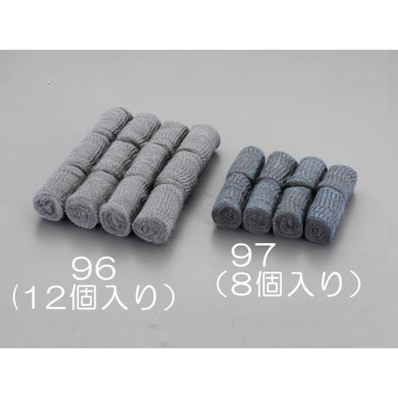 エスコ EA928AJ-96 φ40x70mmスチールウール(ソープなし/12個) 1個（ご注文単位1個）【直送品】