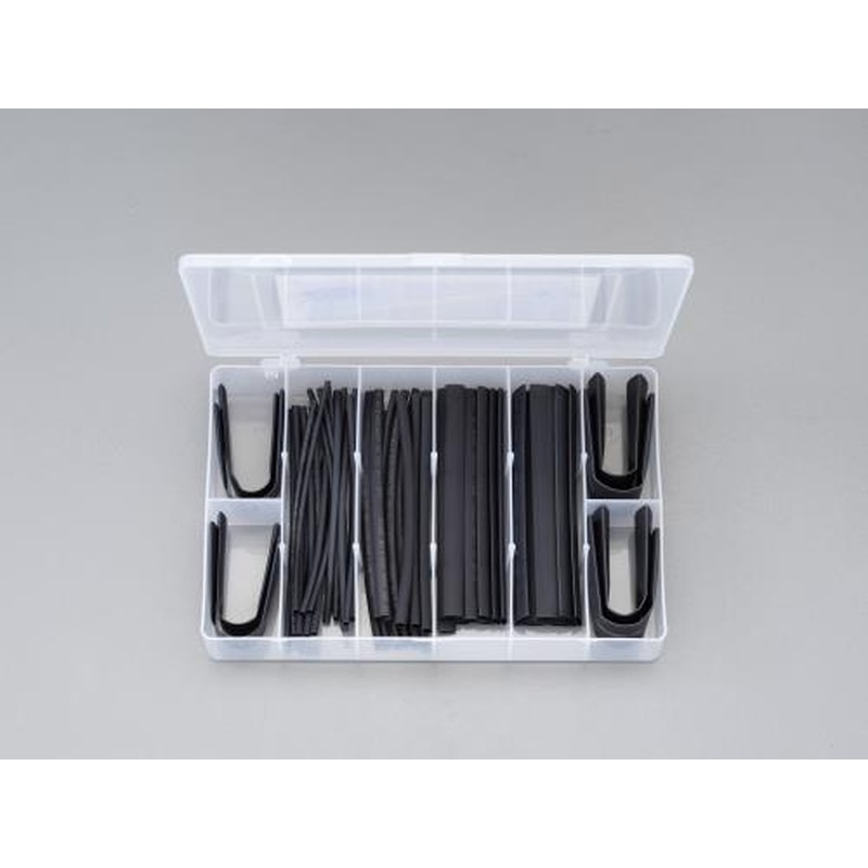 エスコ EA944BH-1 熱収縮チューブセット(黒/61ピース) 1個(ご注文単位1個)【直送品】