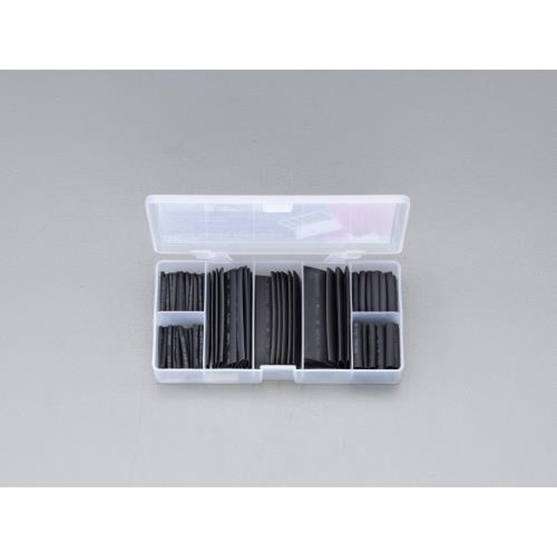 エスコ EA944BH-2 熱収縮チューブセット(黒/127ピース) 1個(ご注文単位1個)【直送品】