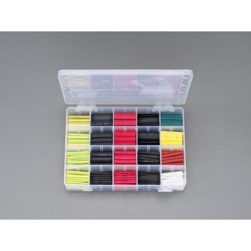 エスコ EA944BH-14 熱収縮チューブセット(カラフル/250ピース) 1個(ご注文単位1個)【直送品】