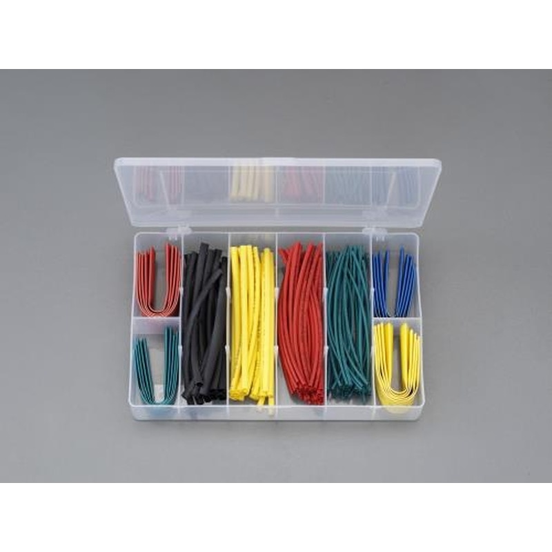 エスコ EA944BH-12 熱収縮チューブセット(カラフル/125ピース) 1個(ご注文単位1個)【直送品】