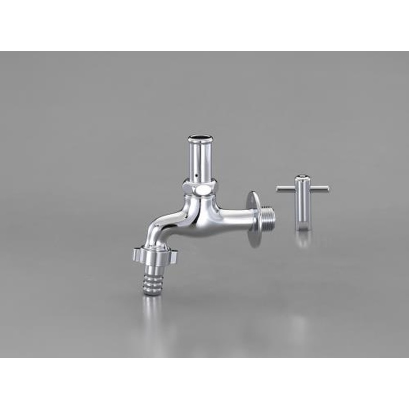 エスコ EA468CB-11 PJ1/2”横水栓(共用栓・ホースニップル付) 1個（ご注文単位1個）【直送品】