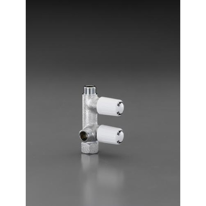 エスコ EA468BN-102 Rc1/2”分岐止水栓(2ハンドル) 1個(ご注文単位1個)【直送品】