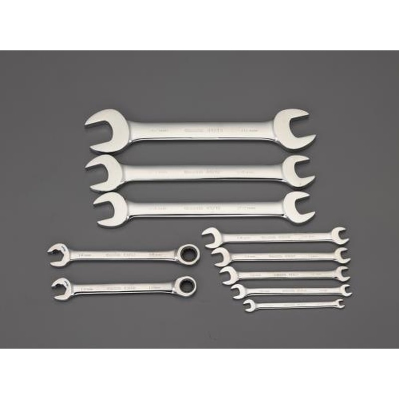 エスコ EA687YA-11 10本組両口スパナ(トレー入り) 1個(ご注文単位1個)【直送品】