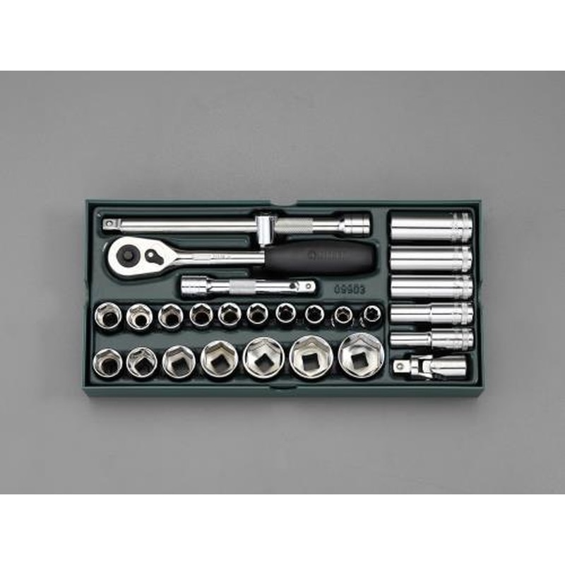 エスコ EA687YA-5 1/2”DRソケットレンチセット(トレー入り) 1個(ご注文単位1個)【直送品】