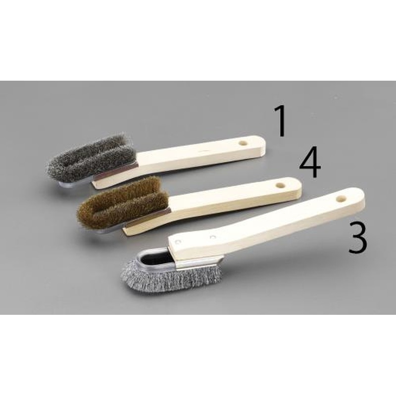 エスコ EA109KD-4 225mm柄付ブラシ(真鍮製/2行・曲) 1個（ご注文単位1個）【直送品】