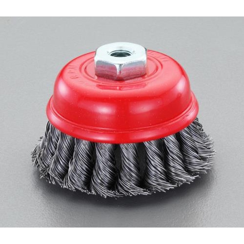 エスコ EA809YS-1 75mm/M10ワイヤーブラシ(カップ型/スチール製ツイスト) 1個（ご注文単位1個）【直送品】